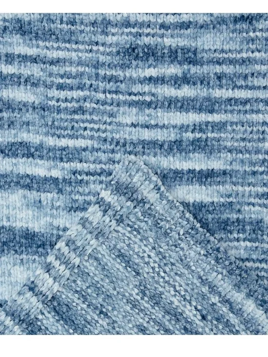Chanasya Premium Chenille Knit Texture Throw Blanket - Blue/White - (50" x 65") - Picture 6 of 6